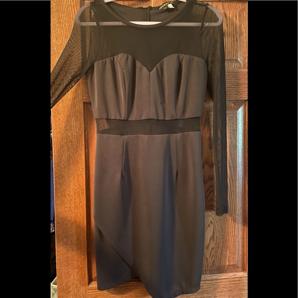 Black party dress with mesh